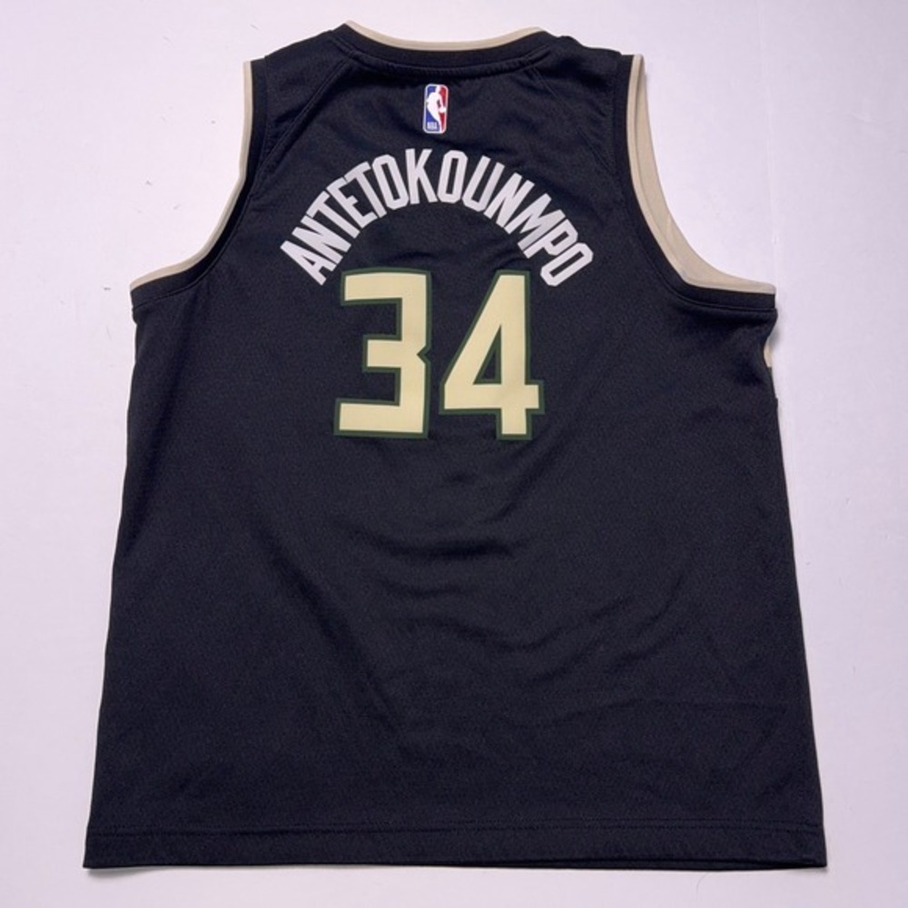 Jordan Milwaukee Bucks Giannis Antetokounmpo NBA Jersey Black Youth Size L Nike - Picture 2 of 9